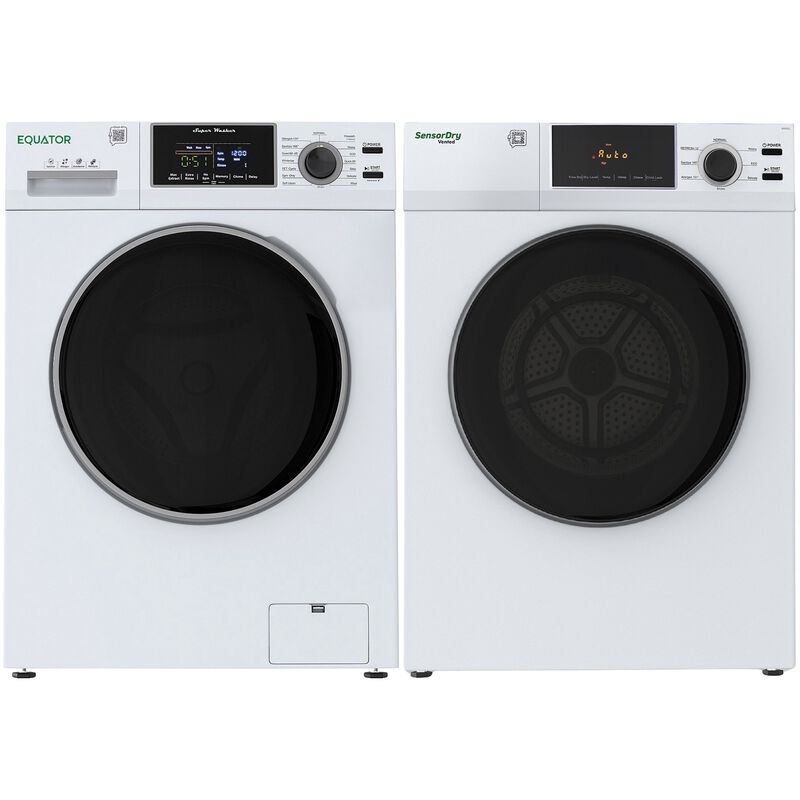 Equator Advanced 24 in. 2.47 cu. ft. Electric Front Load Laundry Center with Sensor Dry, Pet & Sanitize Cycle - White, , hires