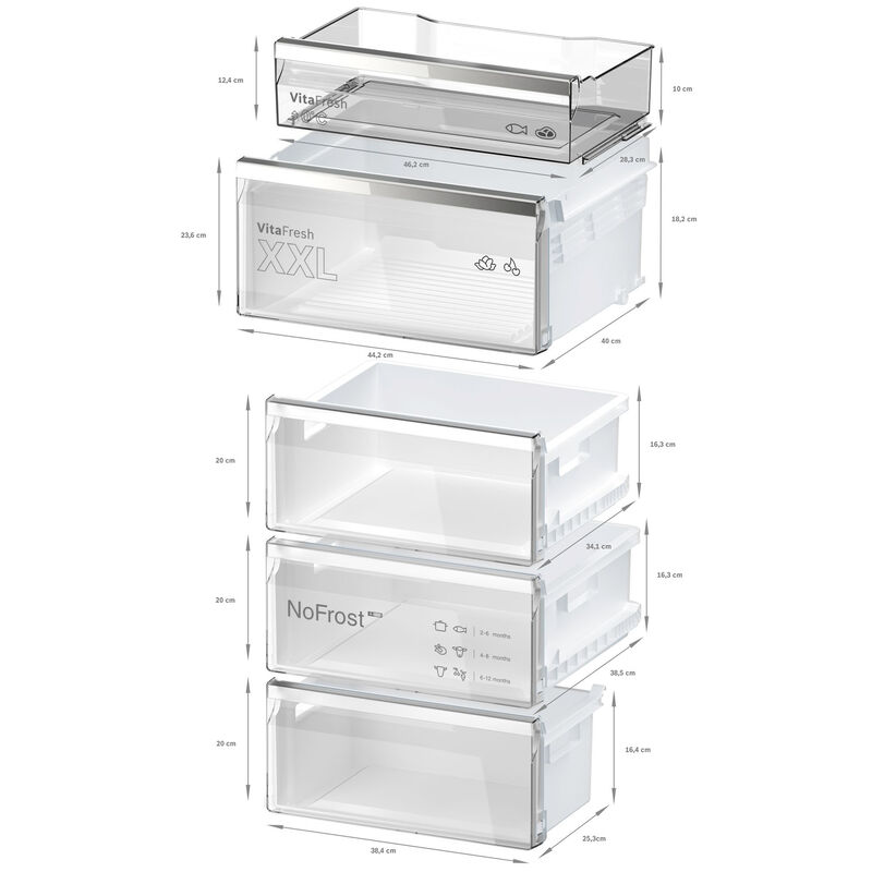 Bosch 500 Series 24 in. 12.8 cu. ft. Smart Counter Depth Bottom Freezer Refrigerator - Stainless Steel, , hires