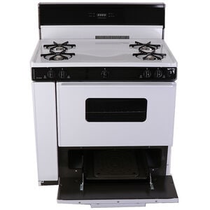 Premier 36 in. 3.9 cu. ft. Gas Range with Open Burners - White, White, hires