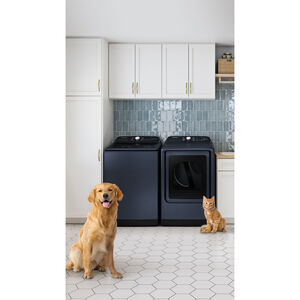 Samsung 27 in. 5.4 cu. ft. Smart Top Load Washer with Pet Care Solution & Super Speed Wash - Brushed Navy, Brushed Navy, hires
