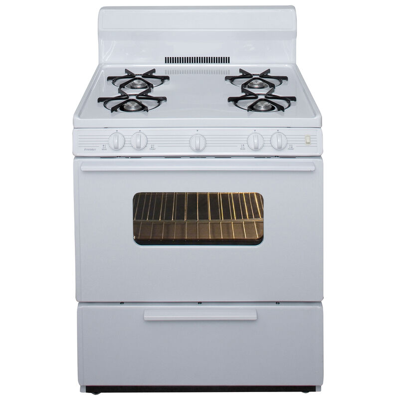 Premier 30 in. 3.9 cu. ft. Gas Range with Open Burners - White, , hires