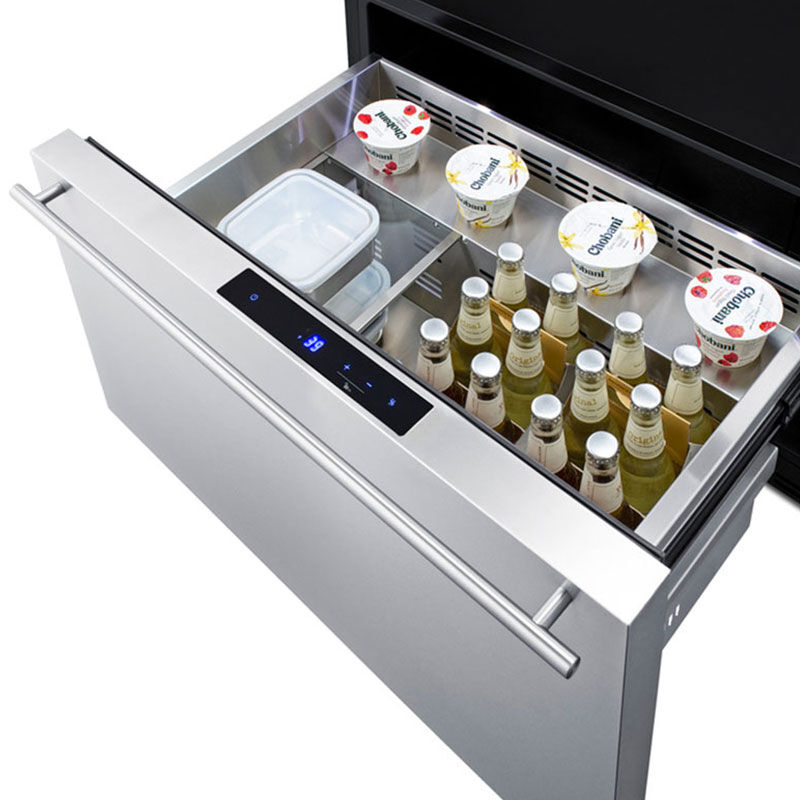 Summit 30 in. 2.5 cu. ft. Outdoor Single Refrigerator Drawer - Stainless Steel/Panel Ready, , hires