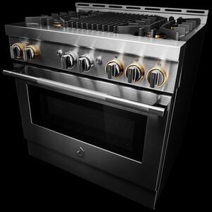 JennAir Rise Series 36 in. 5.1 cu. ft. Smart True European Convection Gas Range with 4 Sealed Burners & Grill - Stainless Steel, , hires
