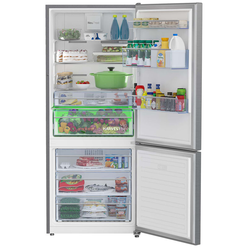 Beko 28 in. 14.0 cu. ft. Counter Depth Bottom Freezer Refrigerator - Stainless Steel, , hires