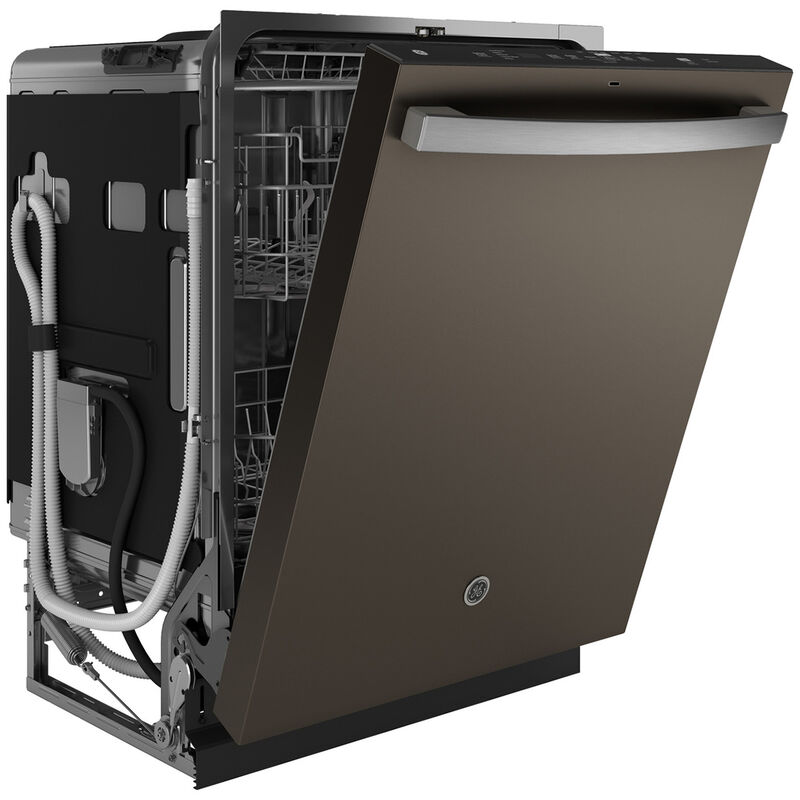 GE 24 in. Top Control Flush-Mount Dishwasher with 47 dBa Sound Level, 3rd-Rack & Dry Boost - Fingerprint Resistant Slate, Slate, hires