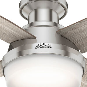 Hunter 44" Dempsey Low Profile Ceiling Fan with LED Light Kit and Handheld Remote - Brushed Nickel, Brushed Nickel, hires