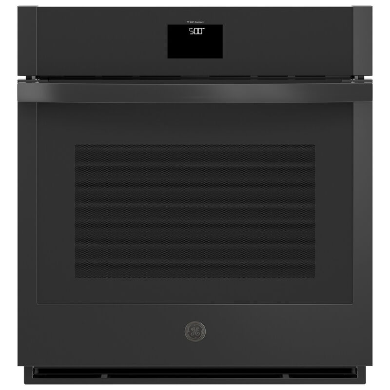 GE 27 in. 4.3 cu. ft. Smart Electric Single Wall Oven with True European Convection - Black, Black, hires