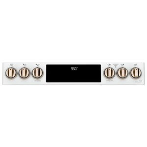 Cafe 30 in. 6.7 cu. ft. Smart Air Fry True European Convection Double Oven Slide-In Electric Range with 5 Induction Burners - Matte White, Matte White, hires