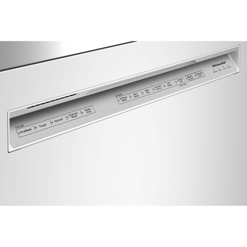 KitchenAid 24 in.Built-In Dishwasher with Front Control, 39 dBA Sound Level, 13 Place Settings, 5 Wash Cycles & Sanitize Cycle - White, White, hires