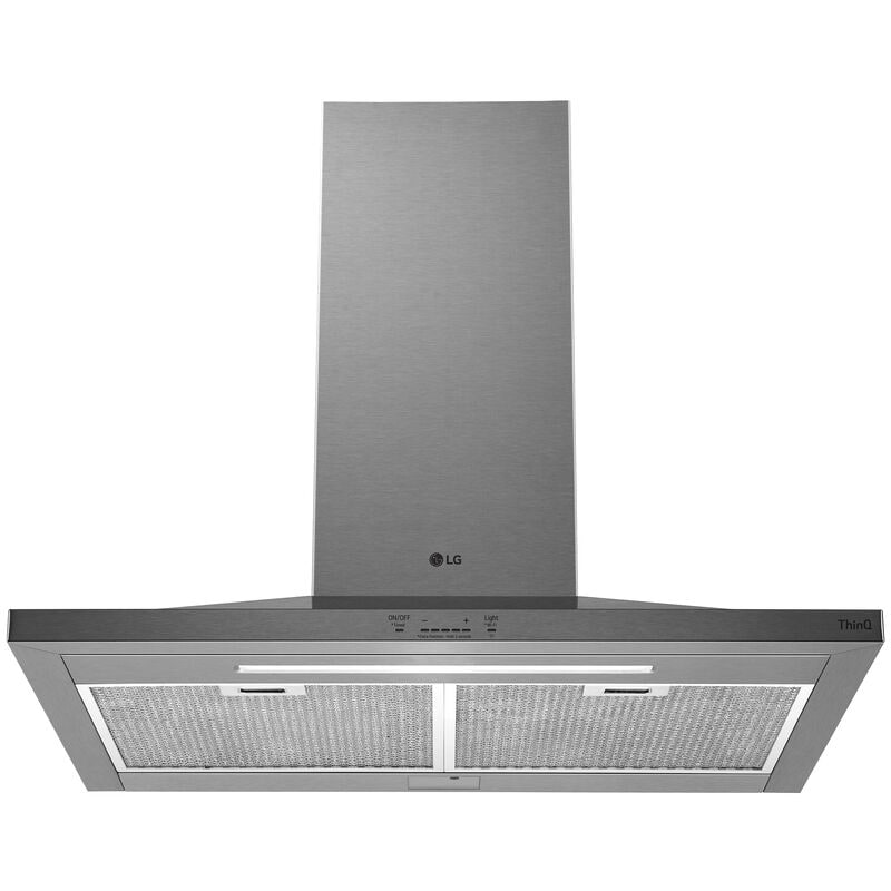 LG 30 in. Ducted Chimney Style Range Hood with 600 CFM, 5 Fan Speeds & 1 LED Light - Stainless Steel, Stainless Steel, hires