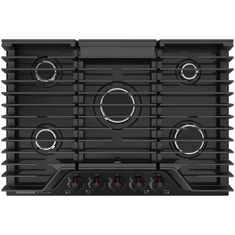 Frigidaire Gallery 30 in. 5-Burner Natural Gas Cooktop with Simmer Burner & Power Burner - Black, Black, hires