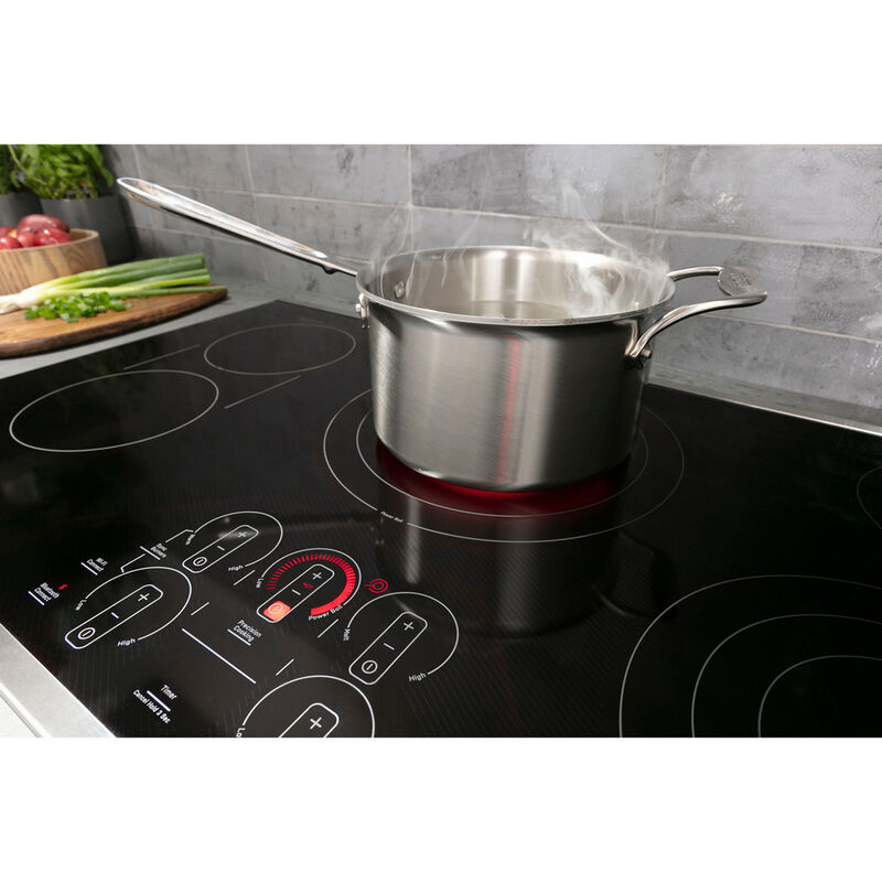 GE Profile 36 in. Electric Smart Cooktop with 5 Radiant Burners - Black, , hires