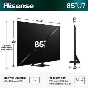 Hisense - 85" Class U7 Series ULED Mini-LED 4K UHD Smart Google TV, , hires