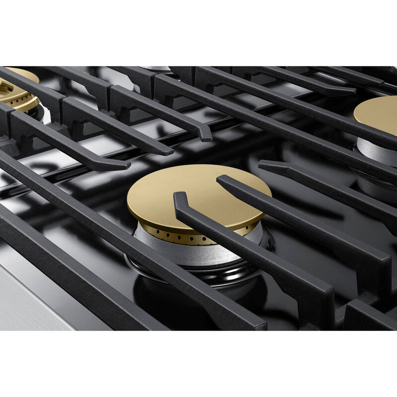 Dacor Transitional Series 48 in. 6-Burner Smart Natural Gas Rangetop with SimmerSear Brass Burner & Power Burner - Silver Stainless, , hires