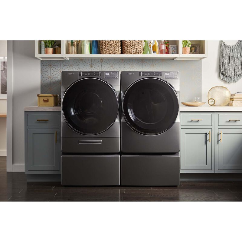 Whirlpool 27 in. 7.4 cu. ft. Stackable Gas Dryer with Sensor Dry, Stainless Steel Dryer Drum, Sanitize & Steam Cycle - Chrome Shadow, , hires