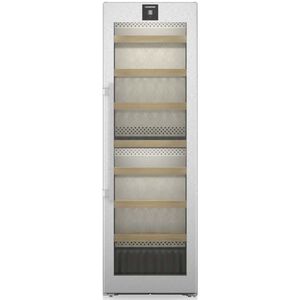 Liebherr 24 in. Freestanding Wine Cabinet with Wood Racks, Dual Temperature Zones & 155-Bottle Capacity - Stainless Steel, , hires