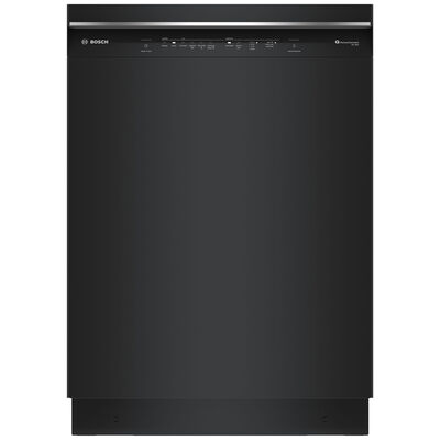 Bosch 300 Series 24 in. Smart Built-In Dishwasher with Front Control, 46 dBA Sound Level, 16 Place Settings, 5 Wash Cycles & Sanitize Cycle - Black | SHE53C86N