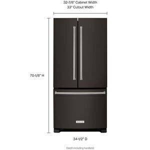 KitchenAid 33 in. 22.1 cu. ft. French Door Refrigerator with Internal Water Dispenser - Black Stainless Steel with PrintShield Finish, Black Stainless Steel with PrintShield Finish, hires