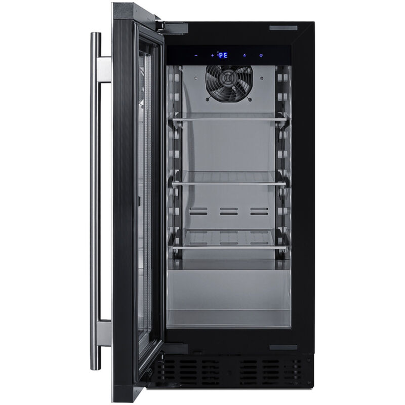 Summit 15 in. Built-In/Freestanding 1.8 cu. ft. Compact Left-Hinged Beverage Center with Adjustable Shelves & Digital Control - Stainless Steel, , hires