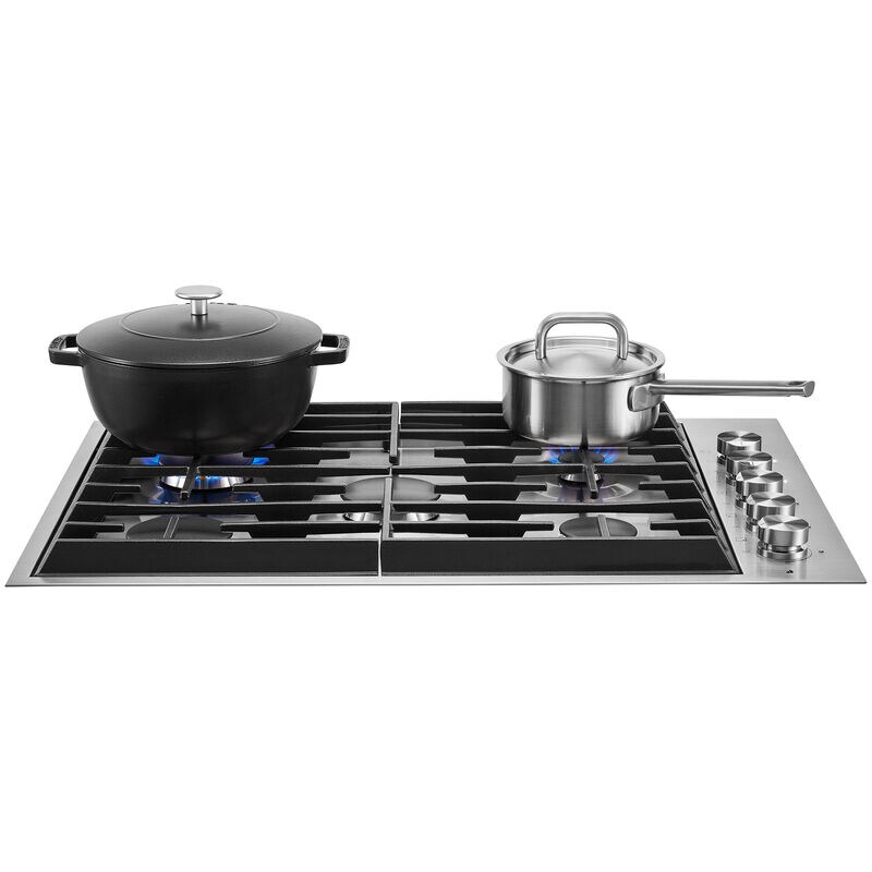 JennAir Euro-Style 30 in. 5-Burner Natural Gas Cooktop with Simmer Burner & Power Burner - Stainless Steel, , hires
