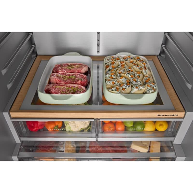 KitchenAid 36 in. 30.5 cu. ft. French Door Refrigerator with Ice & Water Dispenser - Stainless Steel with PrintShield Finish, Stainless Steel with PrintShield Finish, hires