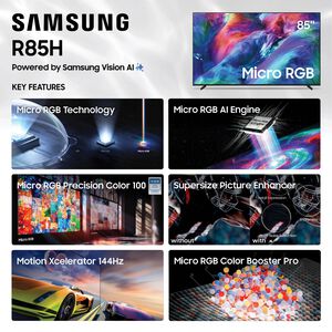 Samsung - 75" Class R85H Micro RGB 4K UHD Smart Tizen TV, , hires