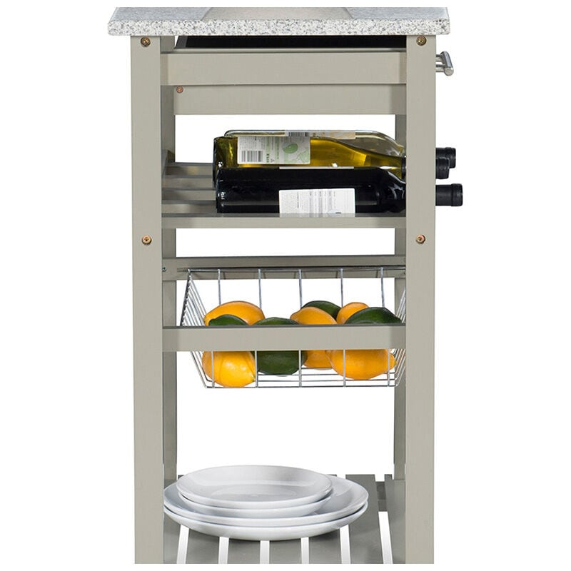 Cullen Kitchen Cart with Granite Top-Gray, , hires