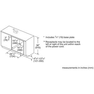 Bosch 500 Series 30 in. 1.6 cu. ft. 950W Built-In Microwave with Sensor Cooking - Stainless Steel, , hires