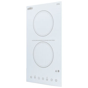 Summit 12 in. 2-Burner Electric Cooktop - White, , hires