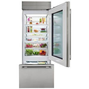 Sub-Zero Classic Series 30 in. Built-In 17.0 cu. ft. Smart Bottom Freezer Refrigerator with Professional Handles- Stainless Steel, , hires