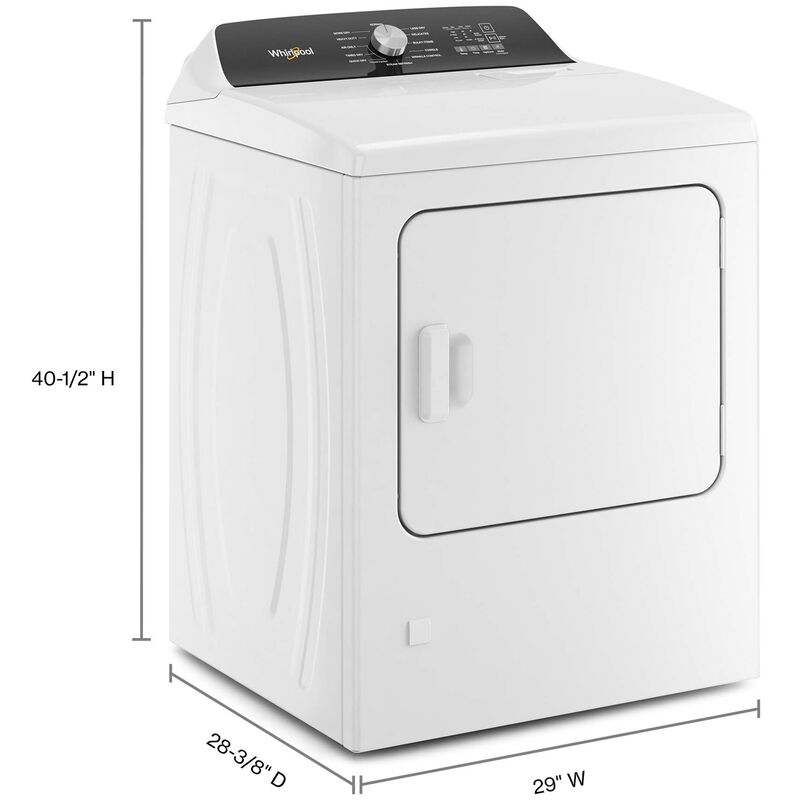 Whirlpool 29 in. 7.0 cu. ft. Gas Dryer with Moisture Sensing Dryer & Steam Cycle - White, , hires