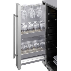 Summit 24 in. 3.1 cu. ft. Undercounter Refrigerator with Slide-Out Storage Compartment - Stainless Steel, , hires