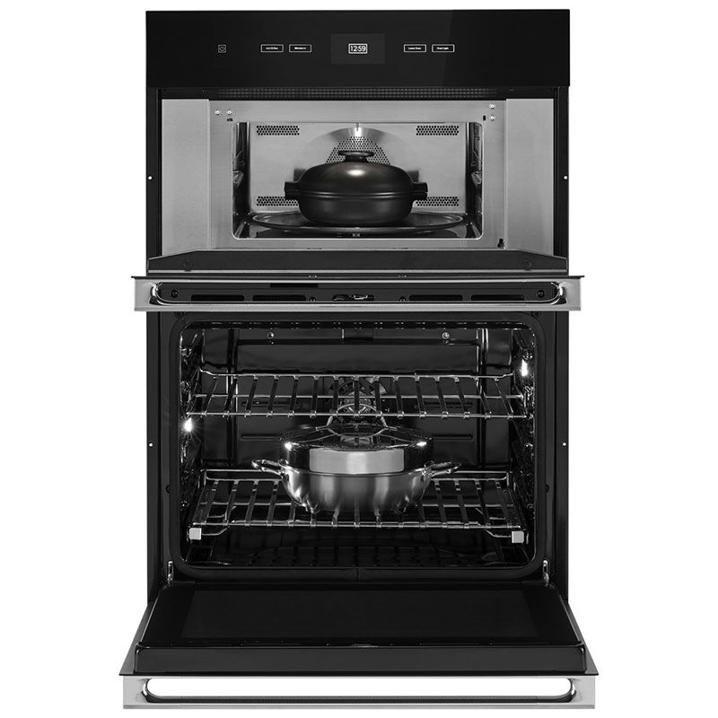 JennAir Noir 30" 6.4 Cu. Ft. Electric Double Wall Oven with Standard Convection & Self Clean - Floating Glass Black, , hires
