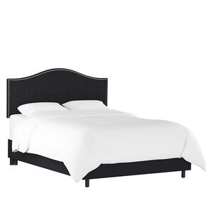 Skyline Twin Nail Button Bed in Linen - Black, Black, hires