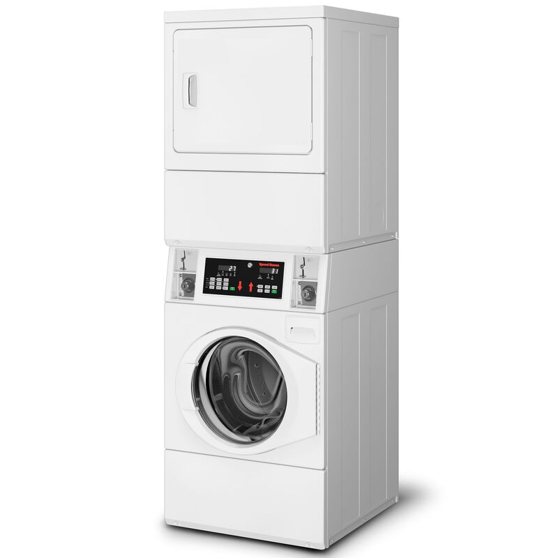 Speed Queen SV6 27 in. 3.4 cu. ft. Gas Commercial Front Load Laundry Center - White, , hires