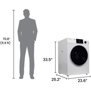Equator Deluxe 24 in. 4.0 cu. ft. Stackable Electric Dryer with Sensor Dry, Sanitize & Steam Cycle - White, , hires