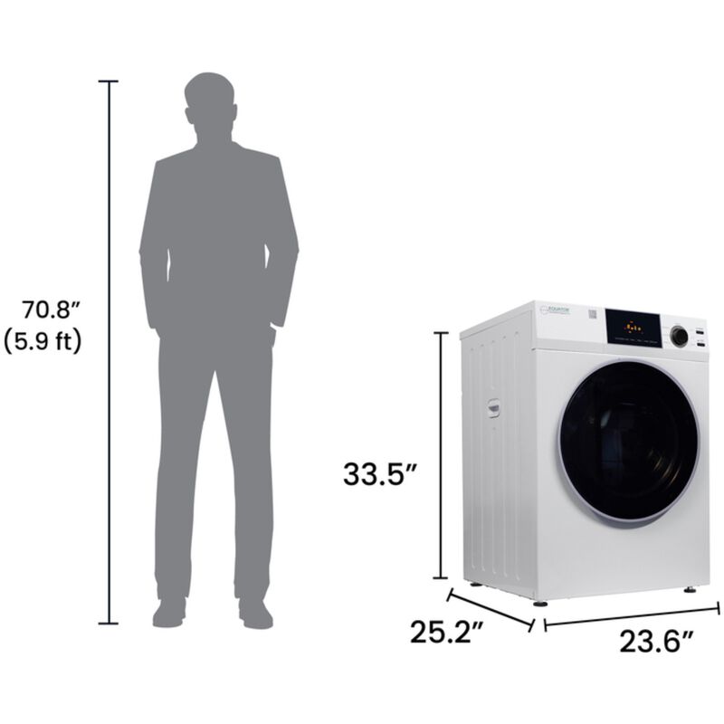 Equator Deluxe 24 in. 4.0 cu. ft. Stackable Electric Dryer with Sensor Dry, Sanitize & Steam Cycle - White, , hires