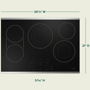 Cafe 30 in. 5-Burner Smart Electric Cooktop with Simmer Burner & Power Burner - Stainless Steel, , hires