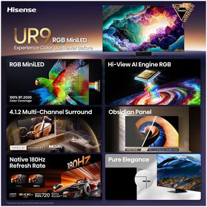 Hisense - 85" Class UR9 Series RGB Mini LED 4K UHD Smart Google TV, , hires