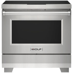 Wolf Professional Series 36 in. 6.3 cu. ft. Convection Oven Freestanding Electric Range with 5 Induction Zones - Stainless Steel, , hires