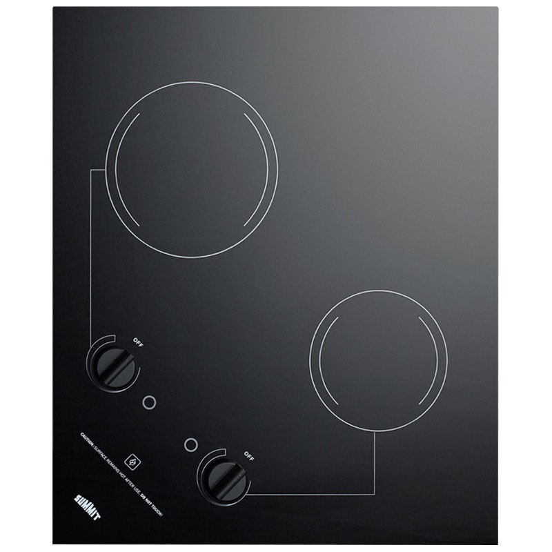 Summit 21 in. 2-Burner Electric Cooktop - Black, , hires