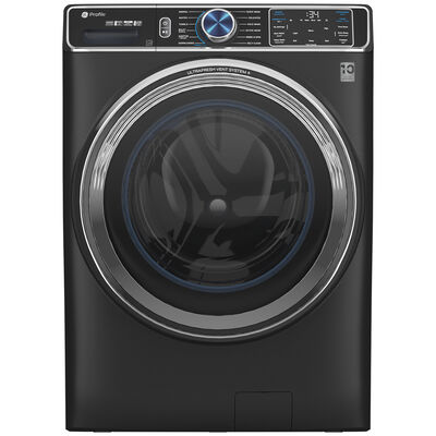 GE Profile 28 in. 5.3 cu. ft. Smart Front Load Steam Washer with Adaptive SmartDispense UltraFresh Vent System Plus with OdorBlock - Carbon Graphite | PFW950SPTDS