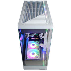 CyberPowerPC Gamer Supreme Desktop with AMD Ryzen 7 9850X 3D, 4.7GHz, 8-Core CPU, AMD Radeon RX 9060 XT, 16 GB VRAM GPU, 32 GB RAM, 1 TB SSD & Windows 11 Home - White, , hires