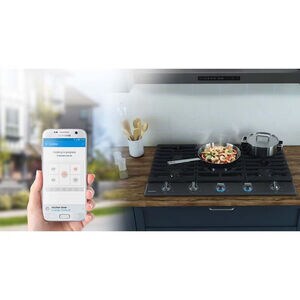 Samsung 30 in. 5-Burner Smart Natural Gas Cooktop with Griddle, Simmer Burner & Power Burner - Black Stainless, Black Stainless, hires