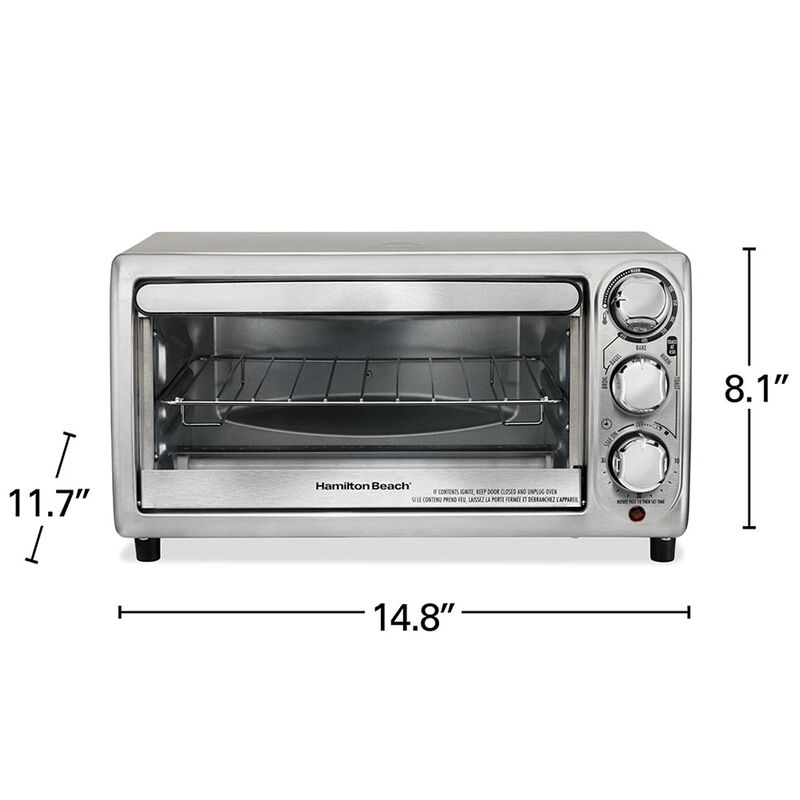 Hamilton Beach 4-Slice Toaster Oven - Stainless Steel, , hires