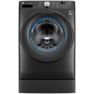 GE 28 in. 4.6 cu. ft. Smart Stackable Front Load Washer with Sanitize with Oxi - Carbon Graphite, , hires