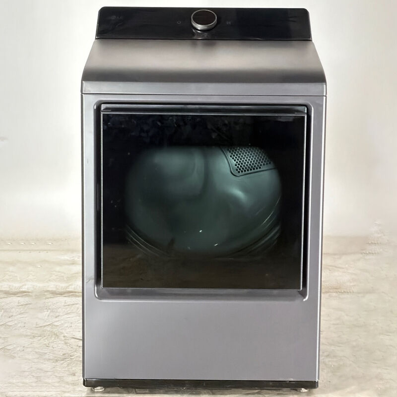 LG 27 in. 7.3 cu. ft. Smart Electric Dryer with EasyLoad Door, AI Sensor Dry, TurboSteam Technology & Sanitize Cycle - Matte Black (Open Box Excellent Condition), , hires