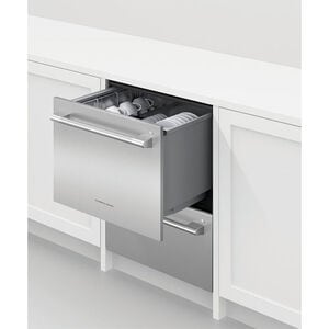 Fisher & Paykel Series 11 24 in. Smart Double Drawer with Top Control & 44 dBa Sound Level - Stainless Steel, , hires