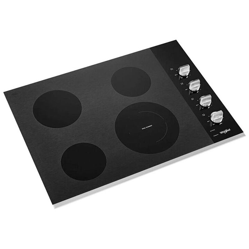 Whirlpool 30 in. 4-Burner Electric Cooktop with Simmer Burner - Stainless Steel, Stainless Steel, hires