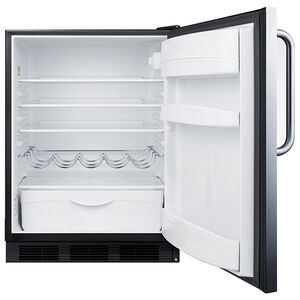 Summit 24 in. 5.5 cu. ft. ADA Compliant Undercounter Refrigerator with Wine Rack & Towel Bar Handle - Stainless Steel, , hires